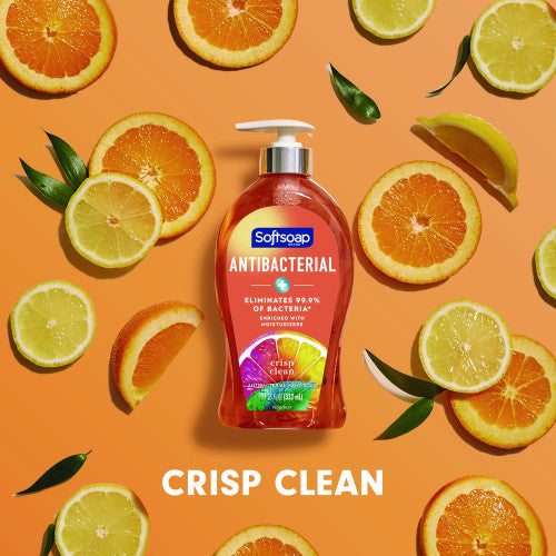 Softsoap Antibacterial Hand Soap, Crisp Clean Scent, 11.25 oz, 6/Carton (44571)