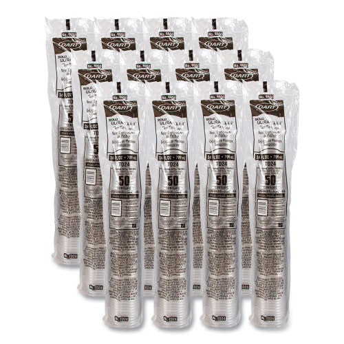 Dart Ultra Clear PET Cold Cups, 24 oz, Clear, 50/Sleeve, 12 Sleeves/Carton (TD24)
