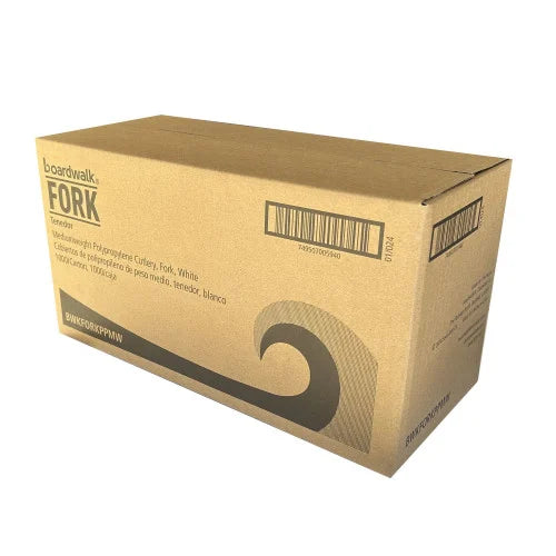 Boardwalk Mediumweight Polypropylene Cutlery, Fork, White, 1,000/Carton (BWKFORKPPMW)