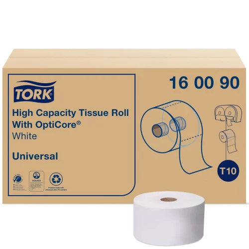 Tork® Universal High Capacity Toilet Paper w/OptiCore, 2-Ply, 12 Rolls (160090)