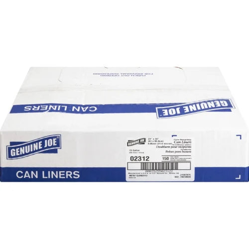 Genuine Joe Heavy-Duty Tall Kitchen Trash Bags Small Size - 13 gal Capacity - 31" Length x 24" Width x 0.85 mil (22 Micron) Thickness - Low Density - White - Kitchen - Recycled - 150/Box - 1 / Carton (GJO02312)