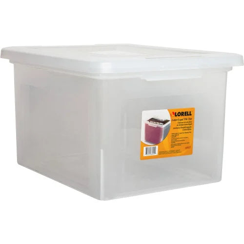 Lorell Stacking File Box External Dimensions: 14.2" Width x 18" Depth x 10.8" Height - Media Size Supported: Letter, Legal - Interlocking Closure - Stackable - Plastic - Clear - For File - 1 Each (LLR68925)