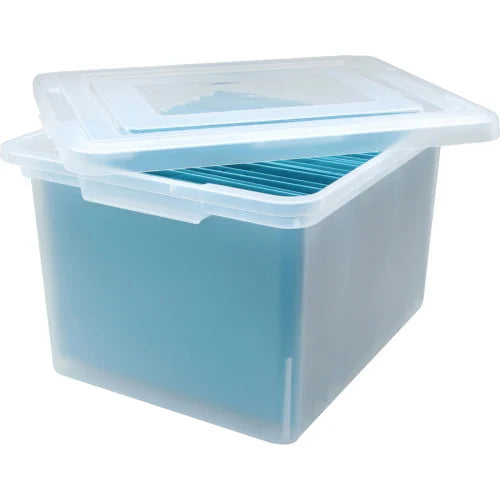 Lorell Stacking File Box External Dimensions: 14.2" Width x 18" Depth x 10.8" Height - Media Size Supported: Letter, Legal - Interlocking Closure - Stackable - Plastic - Clear - For File - 1 Each (LLR68925)