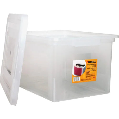 Lorell Stacking File Box External Dimensions: 14.2" Width x 18" Depth x 10.8" Height - Media Size Supported: Letter, Legal - Interlocking Closure - Stackable - Plastic - Clear - For File - 1 Each (LLR68925)