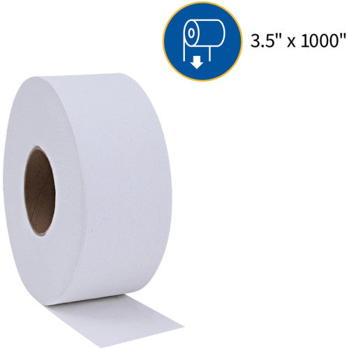 Genuine Joe® Jumbo Roll Toilet Paper, White 2-Ply, 8 Rolls (GJO2506008)