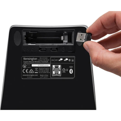 Kensington Expert Mouse® Wireless Trackball DiamondEye - Wireless - Bluetooth/Radio Frequency - Black - USB - Scroll Ring - 4 Button(s) - Symmetrical - 1 Each (72359)