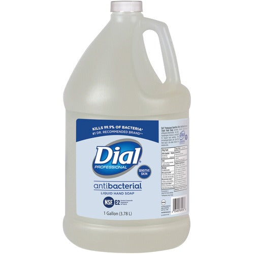 Dial Antibacterial Liquid Hand Soap for Sensitive Skin Refill, Light Floral Scent, 1 gal, 4/Carton (82838)