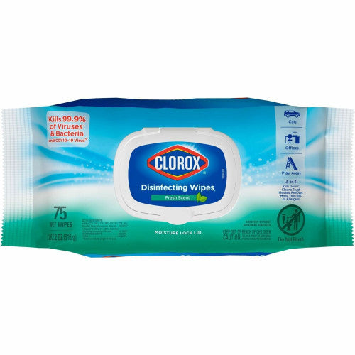 Clorox Bleach-free Disinfecting Cleaning Wipes Fresh - White - 75/Pack - 1 Each (31430)