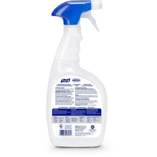 PURELL® Foodservice Surface Sanitizer 32 fl oz (1 quart) - Rinse-free, Fragrance-free - Clear Spray Bottle - 6 / Carton (334106)