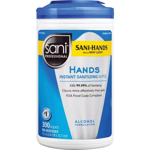 PDI Hands Instant Sanitizing Wipes WhiteTub - 300/Tub - 6 / Carton (P92084CT)