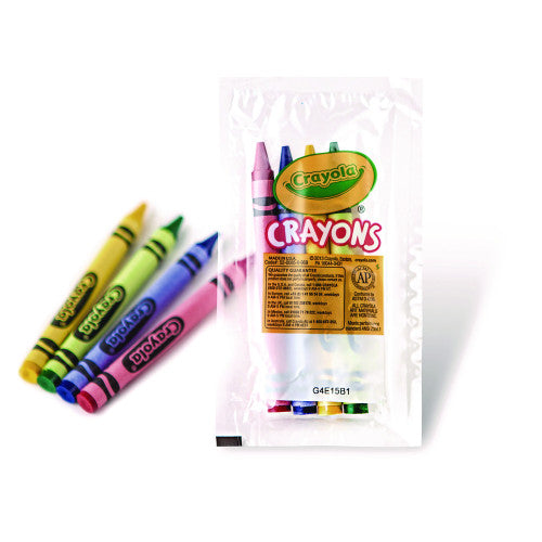 Crayola Classic Color Cello Pack Party Favor Crayons, 4 Colors/Pack, 360 Packs/Carton (520083)