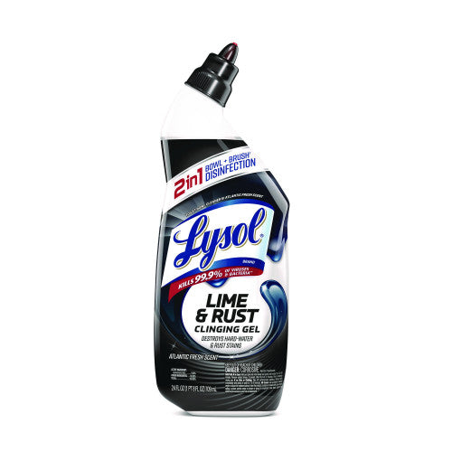 Lysol® Toilet Bowl Cleaner, Lime/Rust Remover, 24 oz, 9 Bottles (98013)