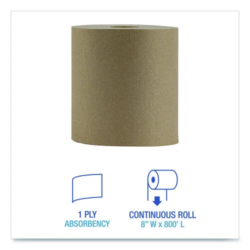 Boardwalk® Hardwound Paper Towels, Brown, 800-ft., 6 Rolls (BWK6256)