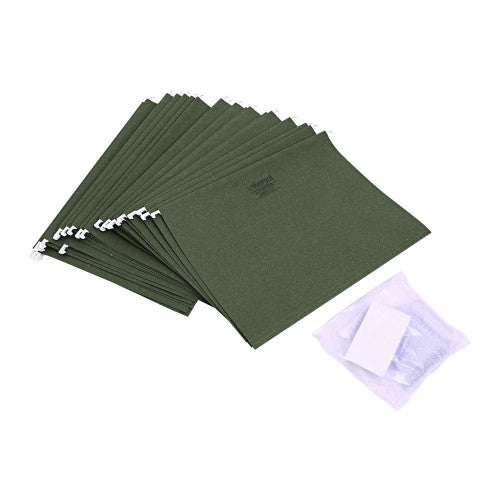 Universal Hanging File Folders, Letter Size, 1/5-Cut Tabs, Standard Green, 25/Box (UNV14115)