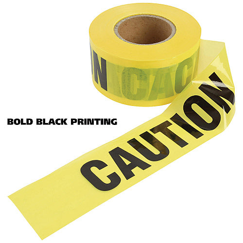 Great Neck Caution Safety Tape, Non-Adhesive, 3" x 1,000 ft, Yellow (10379)