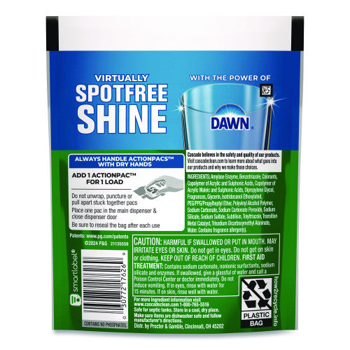 Cascade Complete ActionPacs, Fresh Scent, 4 Pods/Pack, 30 Packs/Carton (17626)