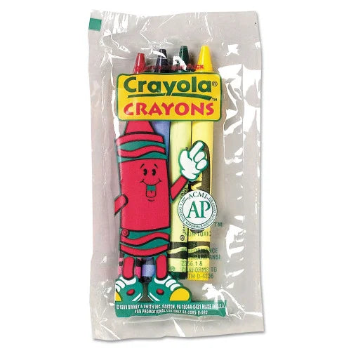 Crayola Classic Color Cello Pack Party Favor Crayons, 4 Colors/Pack, 360 Packs/Carton (520083)