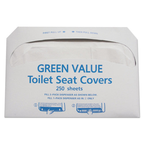 GEN Half-Fold Toilet Seat Covers, 14.75 x 16.5, White, 5,000/Carton (GVTSC5000)