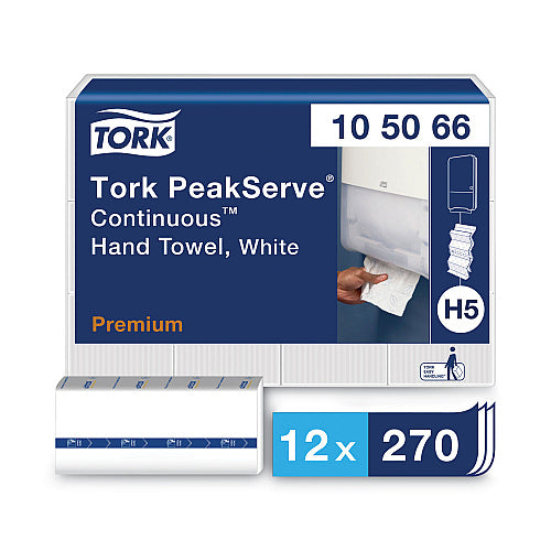 Tork® Continuous Multifold Paper Towels, 1-Ply, White, 3240 Towels (105066)