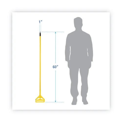 Boardwalk® Side-Latch Plastic Mop Head Handle, 60" Aluminum Handle (BWK620)