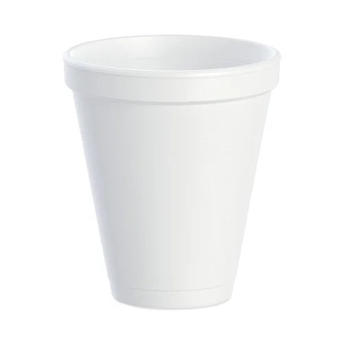 Dart Foam Drink Cups, 12 oz, Squat, White, 1,000/Carton (12J16)