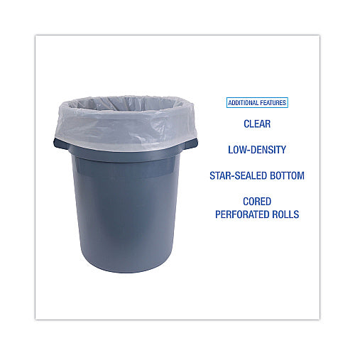 Boardwalk Industrial Drum Liners Rolls, 60 gal, 2.7 mil, 38" x 63", Clear, 50/Carton (BWKD38634CL)
