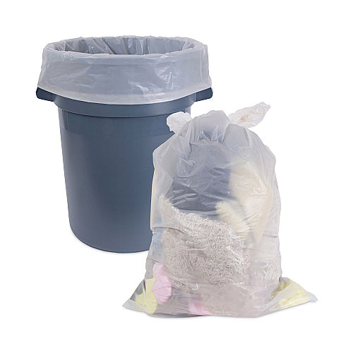 Boardwalk Industrial Drum Liners Rolls, 60 gal, 2.7 mil, 38" x 63", Clear, 50/Carton (BWKD38634CL)