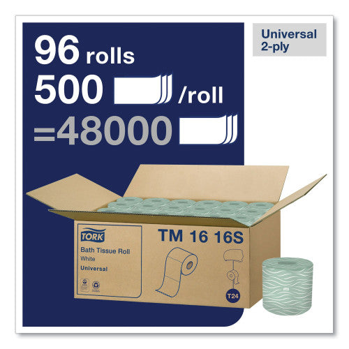 Tork® Standard Toilet Paper, 2-Ply, 500 Sheets, 96 Rolls (TM1616S)