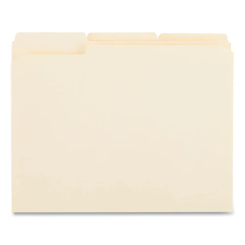 Universal Top Tab File Folders, 1/3-Cut Tabs: Assorted, Letter Size, 0.75" Expansion, Manila, 50/Box (UNV18104)