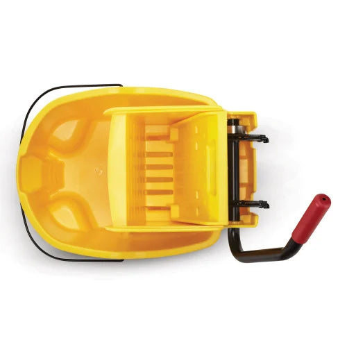 Rubbermaid Commercial WaveBrake 2.0 Bucket/Wringer Combos, Side-Press, 35 qt, Plastic, Yellow (FG758088YEL)
