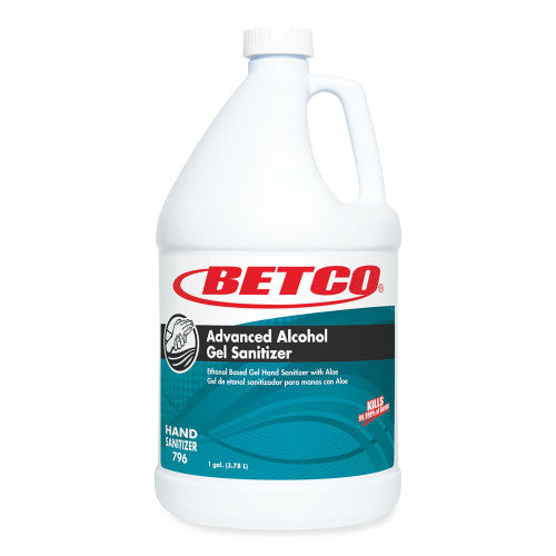 Betco Advanced Gel Hand Sanitizer, 1 gal Bottle, Light Fresh Scent, 4/Carton (7960400)