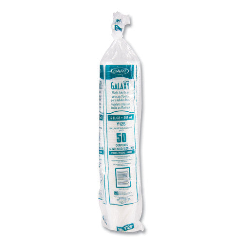 Dart High-Impact Polystyrene Squat Cold Cups, 12 oz, Translucent, 50 Cups/Sleeve, 20 Sleeves/Carton (Y12S)