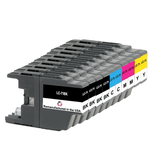 U.S. Remanufactured for Brother LC71 4 Black /  2 Each Color Ink Cartridges 10-pack