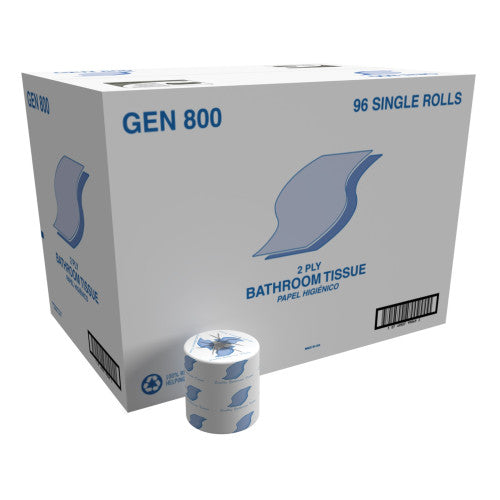 GEN® Standard Toilet Paper, 2-Ply, 420 Sheets, 96 Rolls (GEN800)