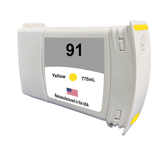 U.S. Remanufactured for HP 91 775mL (C9469A) Yellow Ink Cartridges