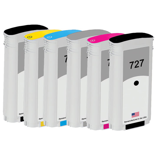 U.S. Remanufactured for HP 727 130mL 6-Pack Ink Cartridges
