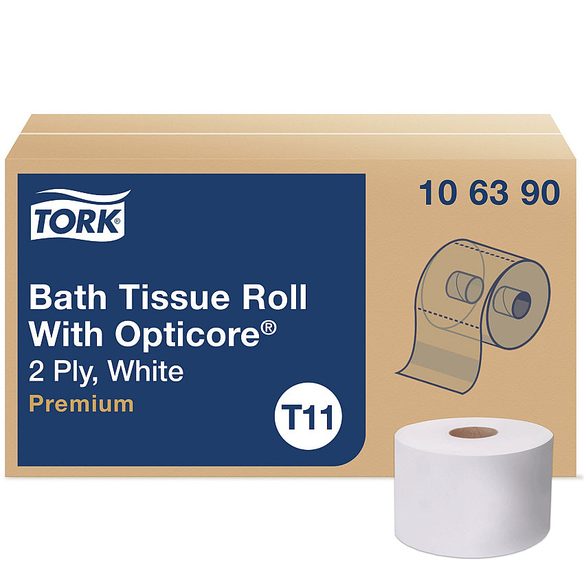Tork® Premium OptiCore Toilet Paper, 2-Ply, 800 Sheets, 36 Rolls (106390)