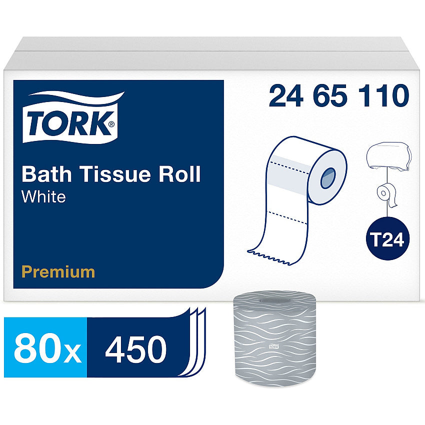 Tork® Advanced Toilet Paper, 2-Ply, 450 Sheets, 80 Rolls (2465110)