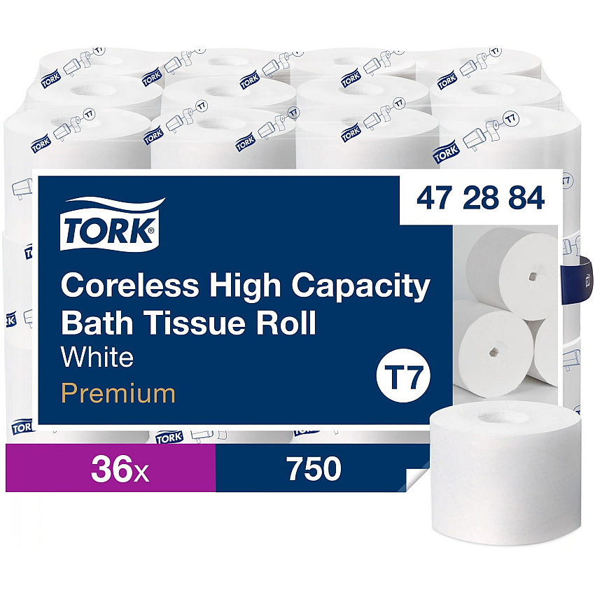 Tork® Coreless High Capacity Toilet Paper, 2-Ply, 750 Sheets, 36 Rolls (472884)