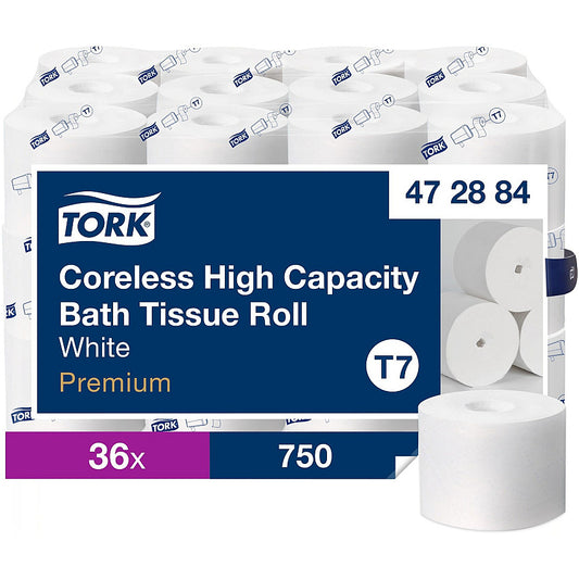 Tork® Coreless High Capacity Toilet Paper, 2-Ply, 750 Sheets, 36 Rolls (472884)